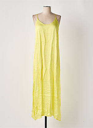 Robe longue manches bretelles ajustables fines bretelles jaune LE SUN femme