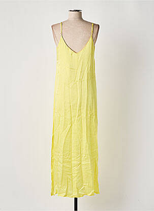 Robe longue manches bretelles ajustables fines bretelles jaune LE SUN femme