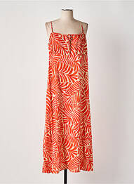 Robe longue manches bretelles ajustables fines bretelles orange ONLY femme