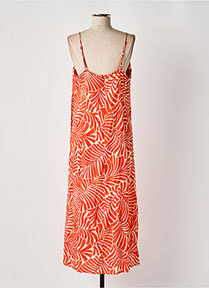 Robe longue manches bretelles ajustables fines bretelles orange ONLY femme