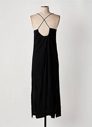 Robe longue tissage crêpe fines bretelles noir KARMA KOMA femme
