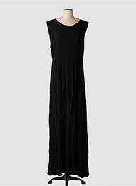 Robe longue tissage crêpe sans manche noir KARMA KOMA femme