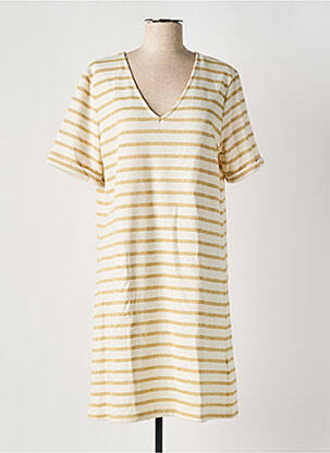 Robe mi-longue manches courtes manches courtes or PIECES femme