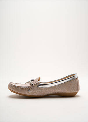 Mocassins bout rond talon plat jusqu'à 3cm argent PEDRO TORRES femme