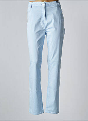 Pantalon slim tissage popeline taille normale bleu JULIE GUERLANDE femme