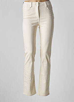 Jeans coupe slim stretch taille normale beige JULIE GUERLANDE femme