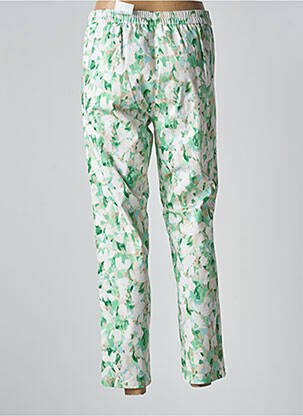 Pantalon 7/8 tissage popeline taille normale vert FRANK WALDER femme