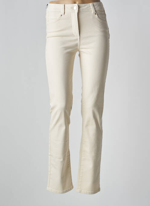Jeans coupe slim stretch taille normale beige JULIE GUERLANDE femme