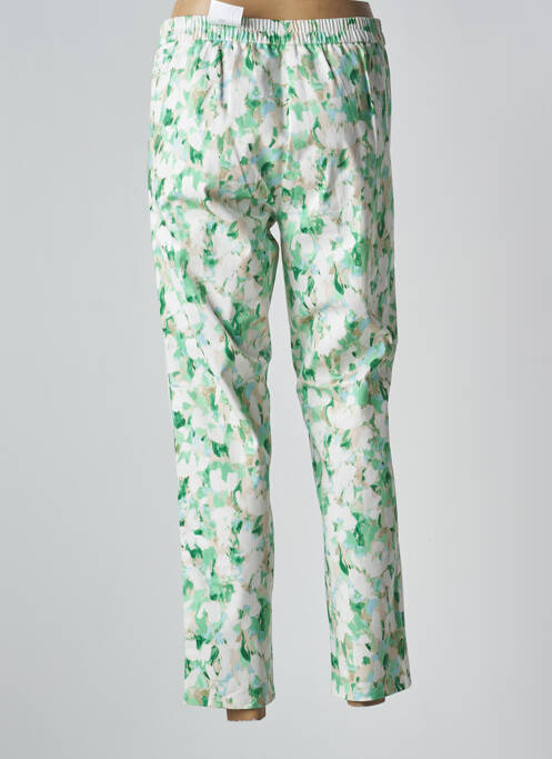 Pantalon 7/8 tissage popeline taille normale vert FRANK WALDER femme