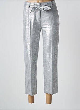 Pantalon 7/8 taille haute taille haute argent TUZZI femme