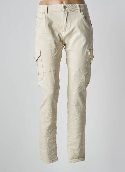 Pantalon cargo beige PLACE DU JOUR pour femme