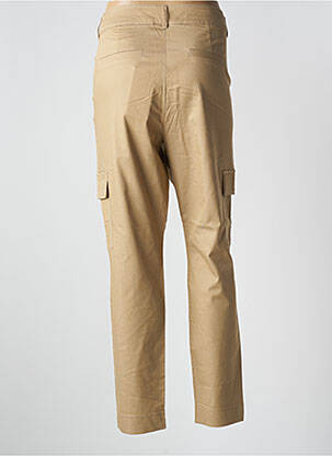Pantalon droit fermeture zippée sous rabat boutonné beige KAFFE femme
