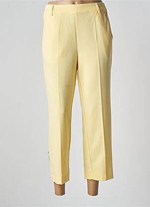 Pantalon 7/8 taille élastique jaune KAFFE femme