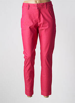 Pantalon 7/8 fermeture zippée sous rabat avec crochet rose KAFFE femme