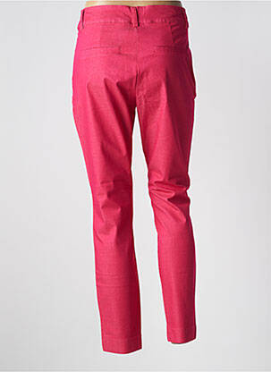 Pantalon 7/8 fermeture zippée sous rabat avec crochet rose KAFFE femme