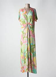 Robe longue imprimé fleurs manches courtes vert BETTY BARCLAY femme