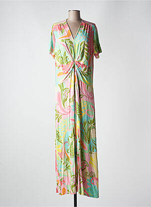 Robe longue manches courtes manches courtes vert BETTY BARCLAY femme