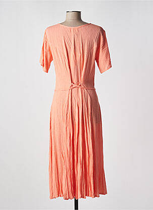 Robe mi-longue manches courtes manches courtes orange ORIENTIQUE NATURALLY femme