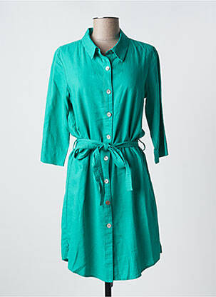 Robe courte manches 3/4 manches 3/4 vert ÉTYMOLOGIE femme