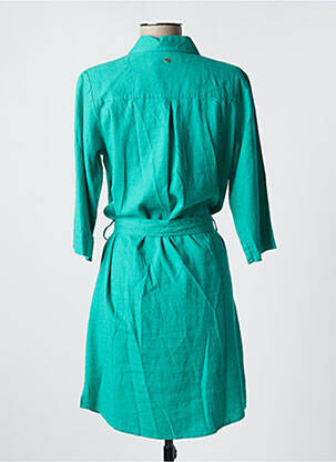 Robe courte manches 3/4 manches 3/4 vert ÉTYMOLOGIE femme