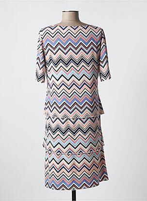 Robe mi-longue coupe fluide manches courtes rose BETTY BARCLAY femme