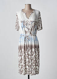 Robe mi-longue manches courtes manches courtes blanc FRANK WALDER femme