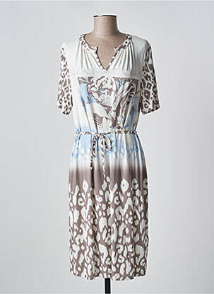 Robe mi-longue manches courtes manches courtes blanc FRANK WALDER femme
