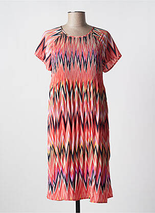 Robe mi-longue coupe fluide manches courtes rose BETTY BARCLAY femme