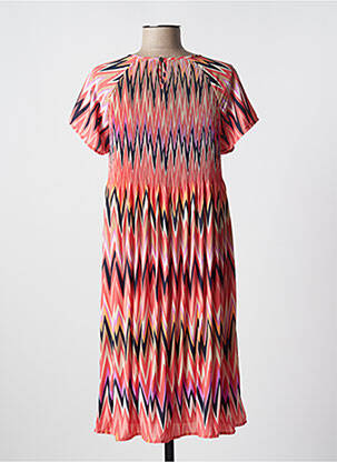 Robe mi-longue coupe fluide manches courtes rose BETTY BARCLAY femme