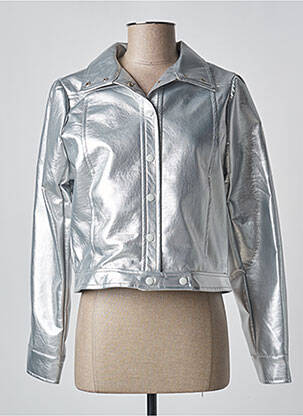 Veste simili cuir gris JS MILLENIUM pour femme