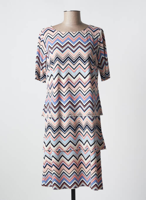 Robe mi-longue coupe fluide manches courtes rose BETTY BARCLAY femme