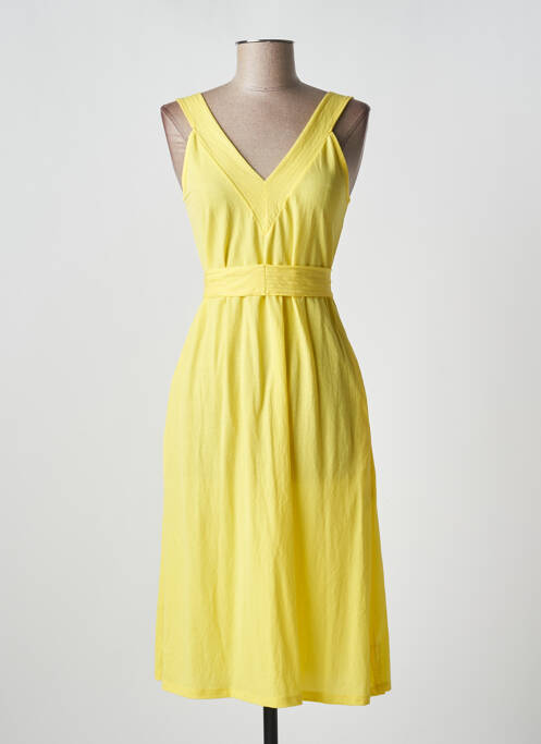 Robe mi-longue jaune SCORZZO pour femme
