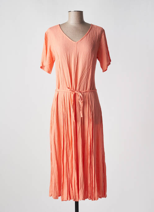 Robe mi-longue orange ORIENTIQUE NATURALLY pour femme