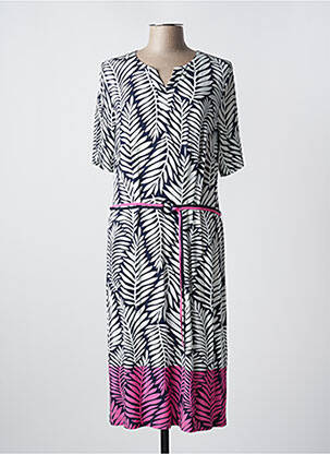 Robe mi-longue manches courtes manches courtes bleu FRANK WALDER femme