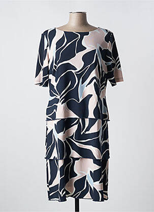 Robe mi-longue imprimé fleurs manches courtes bleu BETTY BARCLAY femme