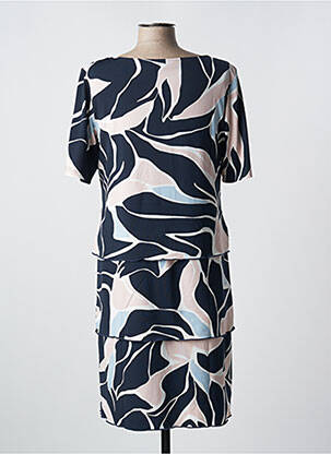 Robe mi-longue imprimé fleurs manches courtes bleu BETTY BARCLAY femme