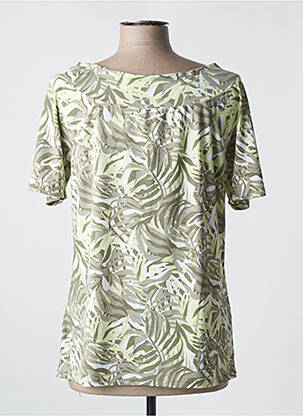 T-shirt col v manches courtes vert MARBLE femme