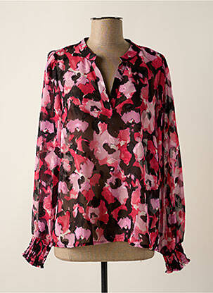 Blouse légère et transparente manches longues rose KAFFE femme