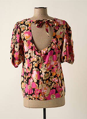 Blouse imprimé fleurs manches courtes rose KAFFE femme