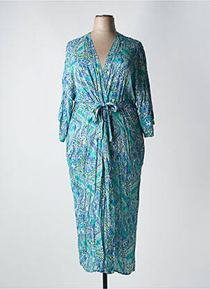 Veste kimono manches longues bleu JULIE GUERLANDE femme