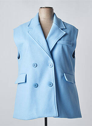 Manteau court coupe droite sans capuche bleu GARCONNE femme