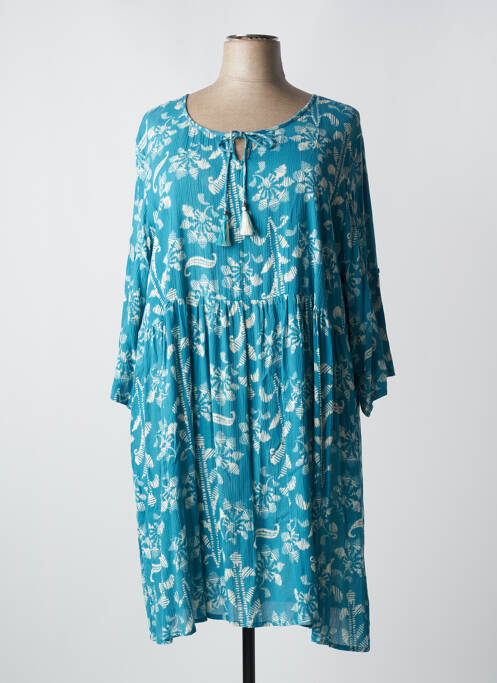 Robe mi-longue bleu ORIENTIQUE NATURALLY pour femme