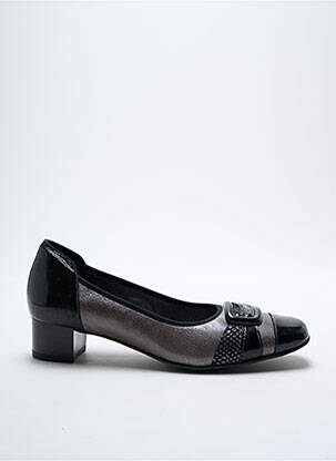 Ballerines matière lisse talon de 4 à 6cm noir OMBELLE femme