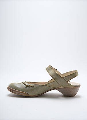 Sandales/nu pieds tissage satiné talon de 4 à 6cm vert SWEET femme