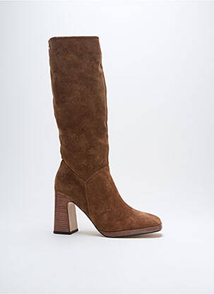 Bottes nubuck talon de 7 à 9cm marron LODI femme