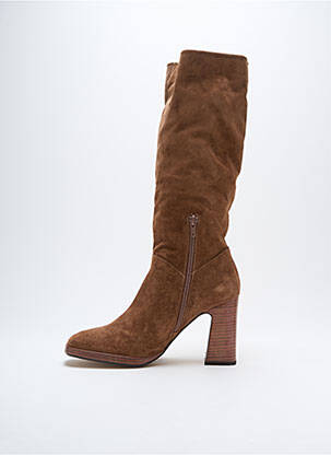 Bottes nubuck talon de 7 à 9cm marron LODI femme