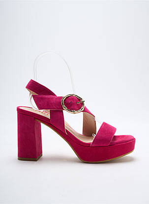 Sandales/nu pieds semi compensé talon de 7 à 9cm rose LODI LOVE femme