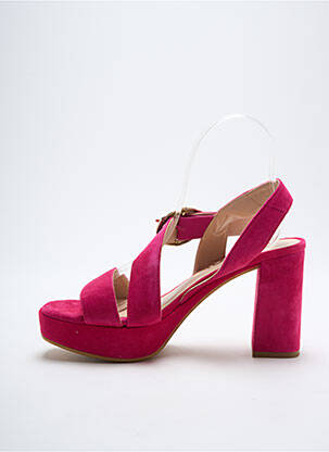 Sandales/nu pieds semi compensé talon de 7 à 9cm rose LODI LOVE femme