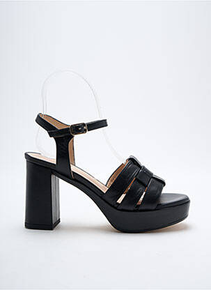 Sandales/nu pieds matière lisse talon de 7 à 9cm noir LODI LOVE femme