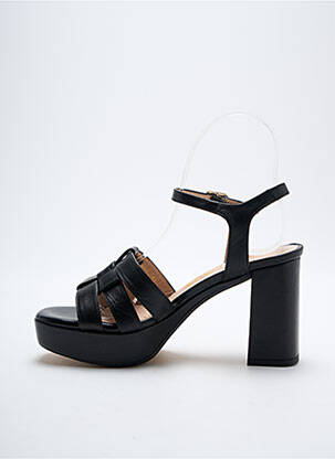 Sandales/nu pieds tissage satiné talon de 7 à 9cm noir LODI LOVE femme